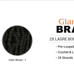 Glance Braid Pre-Looped crochet Bomb Twist 2X  24 large size strands.