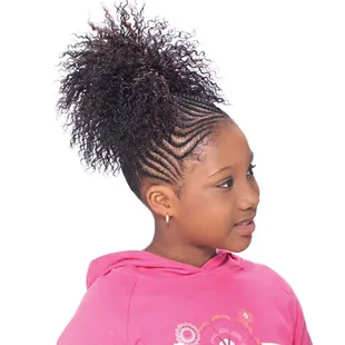 Kinky Brazilian Natural Puff Kids Drawstring Ponytails.