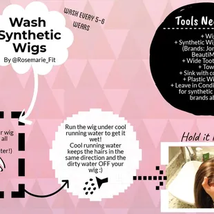 Synthetic Wig Care instructions... Wig specialist available in store 24/7
