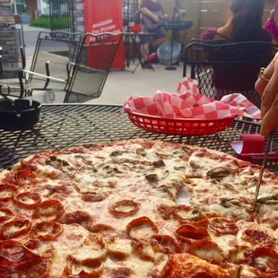 16" pizza with Dan Orr on the side.