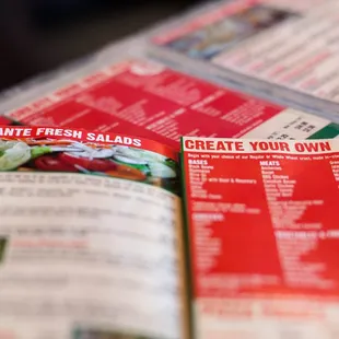 menus and prices