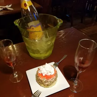 Strawberry mousse and Cava Brut Rose