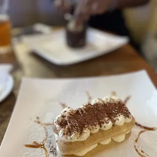 Tiramisu with the angle fingers, and caramel drizzle!