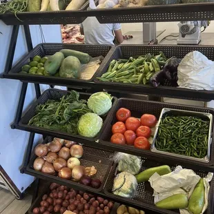 a display of fresh produce