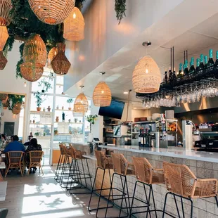 Seating area. There is more seating outdoors.