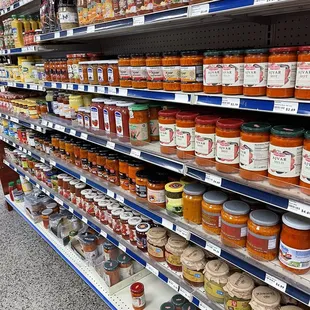 shelves of various products