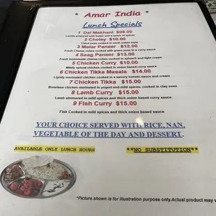 Lunch Specials