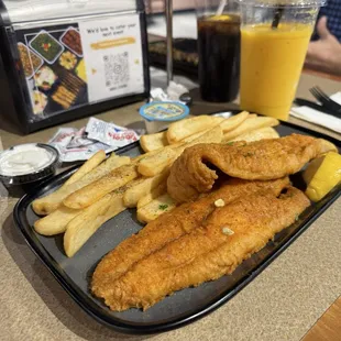Fried fish platter with basa fish