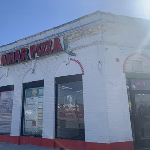 the front of the restaurant