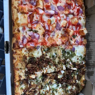 Half naga/ half dried fish pizza