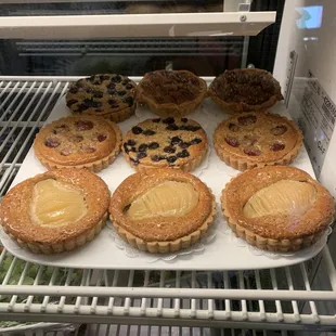 Various fruit almond tarts