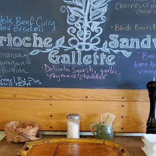 menu on chalkboard
