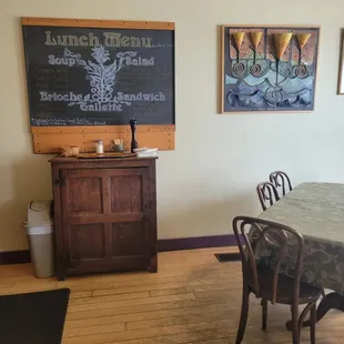 a table and chairs