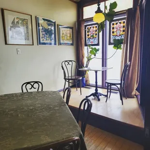 a table and chairs