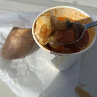 Moroccan fish soup with roll- amazing