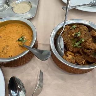 Butter chicken and Chettinadu Chicken Curry