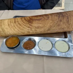 Plain dosa with chutneys