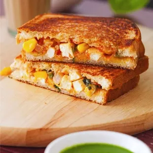 Paneer Sweet corn Sandwich perfect for a tea time snack