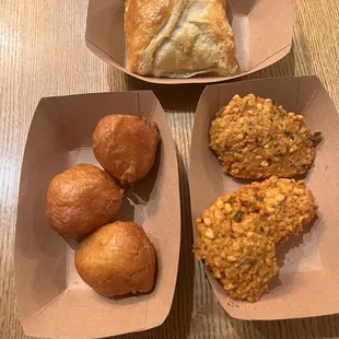 Egg puff , mysore bonda close to the size of punugulu, Masala Vada