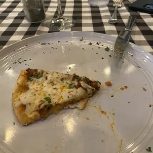 Sausage pizza appetizer before we ate the last piece