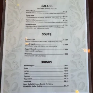 Lunch menu