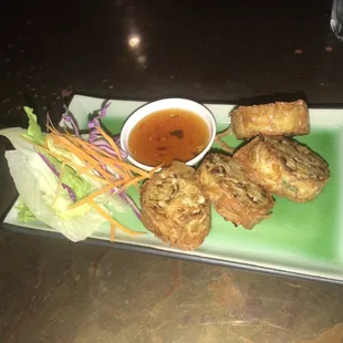 Appetizers: Fried Thai crab rolls