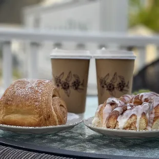 Couple of coffees and pastries . Amazing place with great people