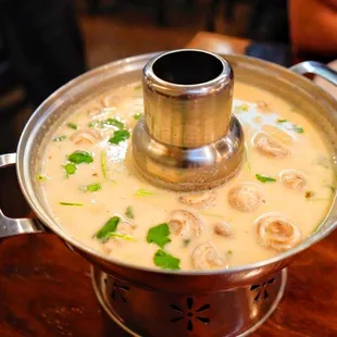 Tom ka Hot &amp; Sour Soup with Seafood 16 oz.