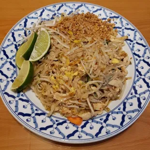 Pad Thai Chicken.  It&apos;s my personal favorite, and it&apos;s delightful, here.  Lunch portion is $8.49 I believe (plus tax and tip, of course).