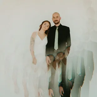 fractal photo of bride and groom