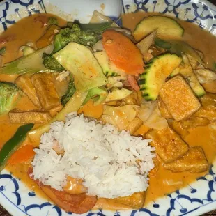 Panang curry with tofu.  So incredibly delicious!
