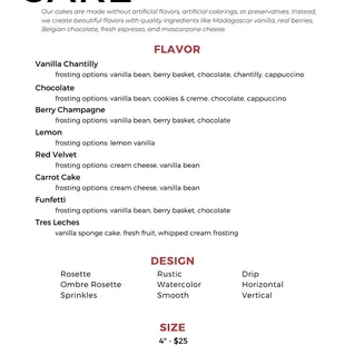 Check out our cake menu!