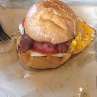 Brioch Egg and Bacon Sandwich
