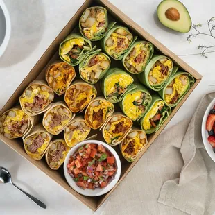 Breakfast Burritos for the perfect quick breakfast! Also available for catering.