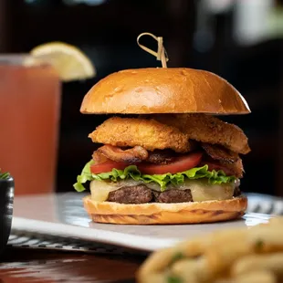 a burger and a side of fries