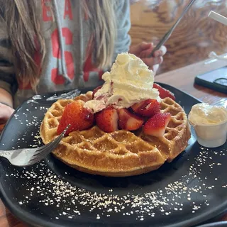 Classic Organic Strawberry Waffles Plate