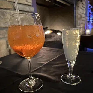 Aperol spritz and Prosecco