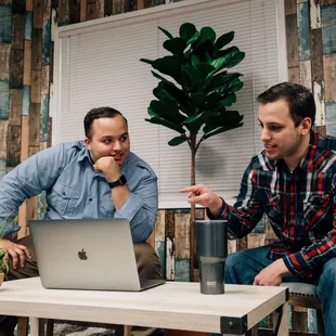 Going over a new website before presenting it to our client!