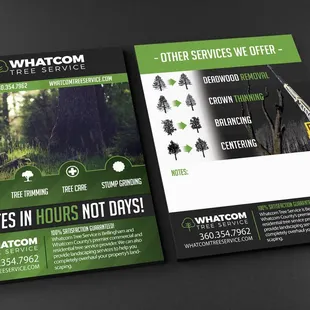 Flyer design for Whatcom Tree Service