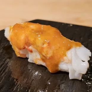 Uni garlic butter on top kauai shrimp