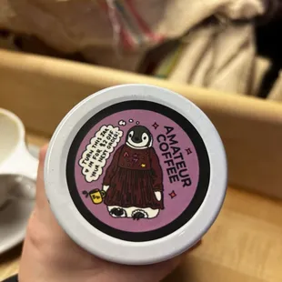 Sticker on the jar lid