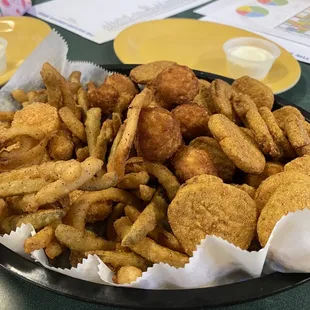 Appetizer sampler platter.