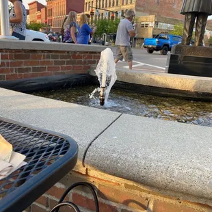 Dinner on the patio by the fountain