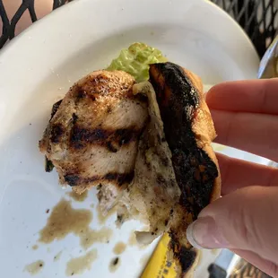 Grilled Chicken Sandwich- burnt bun