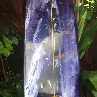 Bottom restore longboard  after repair multiples damage