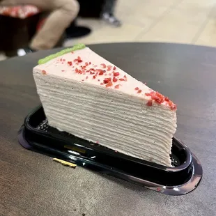 Strawberry mille crepe cake
