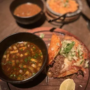 Biria taco with spanish rice