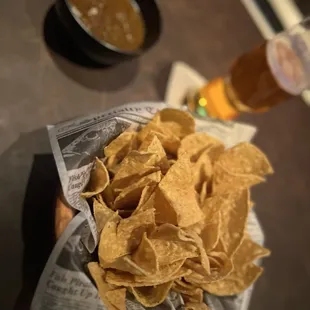 Complimentary chips and salsa