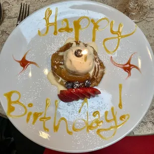 If you go on your birthday, you will get a free dessert.  This was an Apple Tart with maple and walnut ice cream. Delicious!