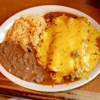 Order of Three Village Tacos with Rice and Beans
